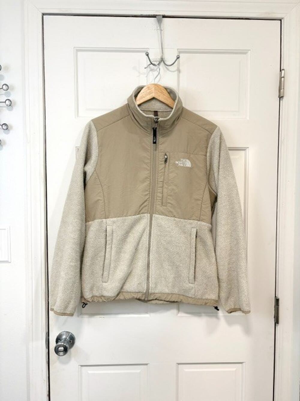 The North Face Denali Fleece Full Zip Jacket Women's M Beige Cream Tan Gorpcore